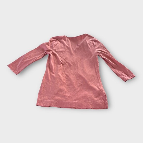 Lauren Ralph Lauren Pink V-Neck 34 Sleeve Tunic Top Size Small - Picture 4 of 6